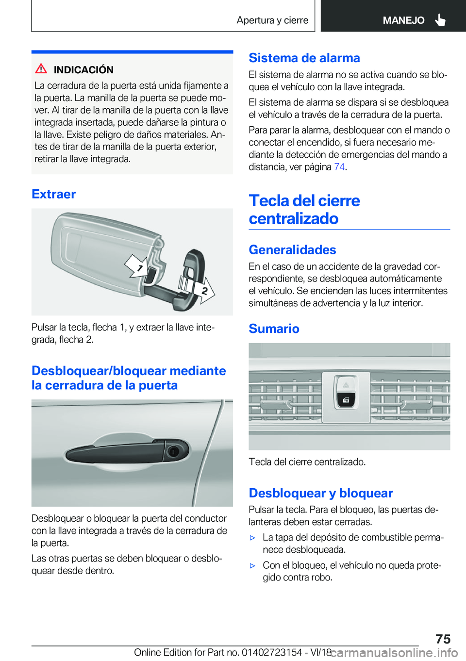 BMW 4 SERIES GRAN COUPE 2019  Manuales de Empleo (in Spanish) �I�N�D�I�C�A�C�I�