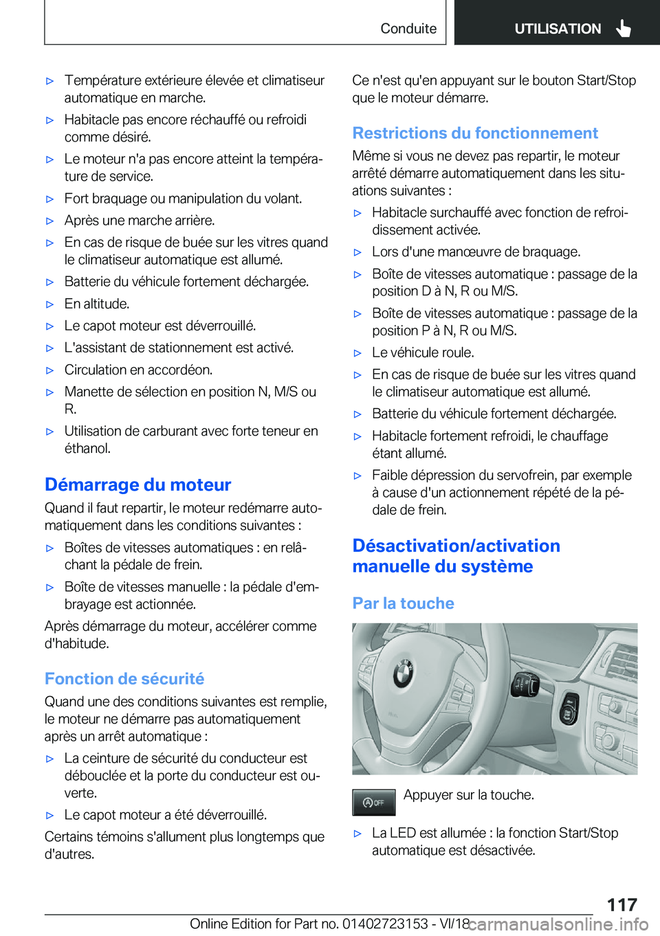 BMW 4 SERIES GRAN COUPE 2019  Notices Demploi (in French) 'x�T�e�m�p�é�r�a�t�u�r�e��e�x�t�é�r�i�e�u�r�e��é�l�e�v�é�e��e�t��c�l�i�m�a�t�i�s�e�u�r
�a�u�t�o�m�a�t�i�q�u�e��e�n��m�a�r�c�h�e�.'x�H�a�b�i�t�a�c�l�e��p�a�s��e�n�c�o�r�e��r�é�c�h