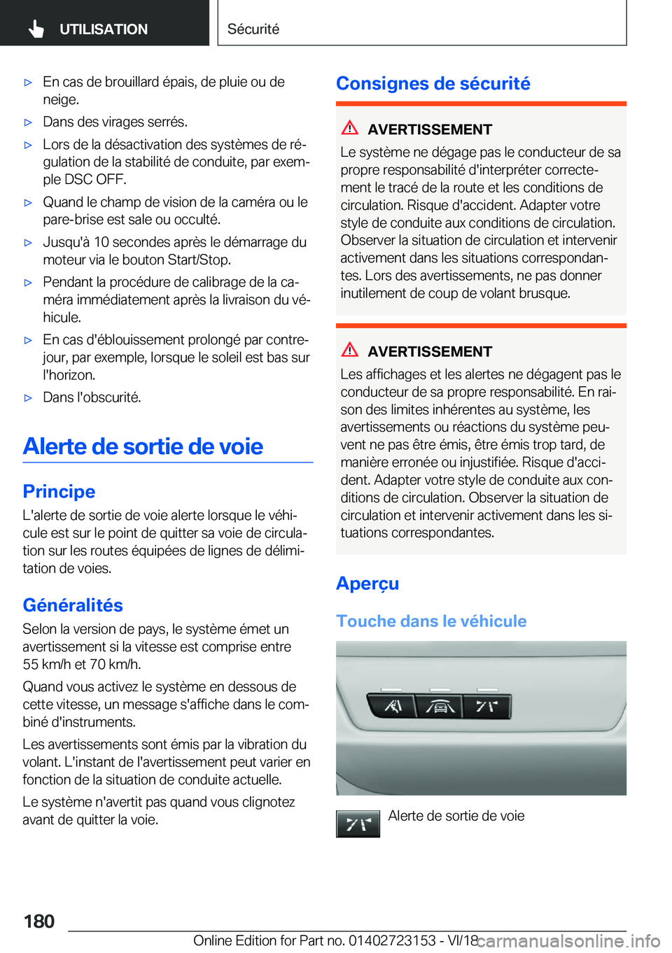 BMW 4 SERIES GRAN COUPE 2019  Notices Demploi (in French) 'x�E�n��c�a�s��d�e��b�r�o�u�i�l�l�a�r�d��é�p�a�i�s�,��d�e��p�l�u�i�e��o�u��d�e�n�e�i�g�e�.'x�D�a�n�s��d�e�s��v�i�r�a�g�e�s��s�e�r�r�é�s�.'x�L�o�r�s��d�e��l�a��d�é�s�a�c�t�