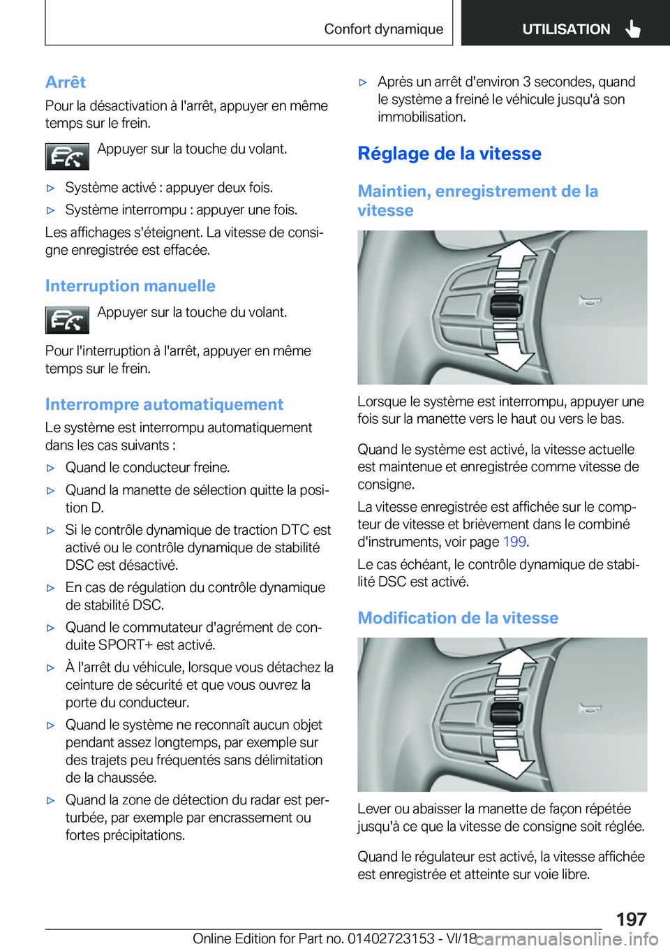 BMW 4 SERIES GRAN COUPE 2019  Notices Demploi (in French) �A�r�r�ê�t�P�o�u�r��l�a��d�é�s�a�c�t�i�v�a�t�i�o�n��
