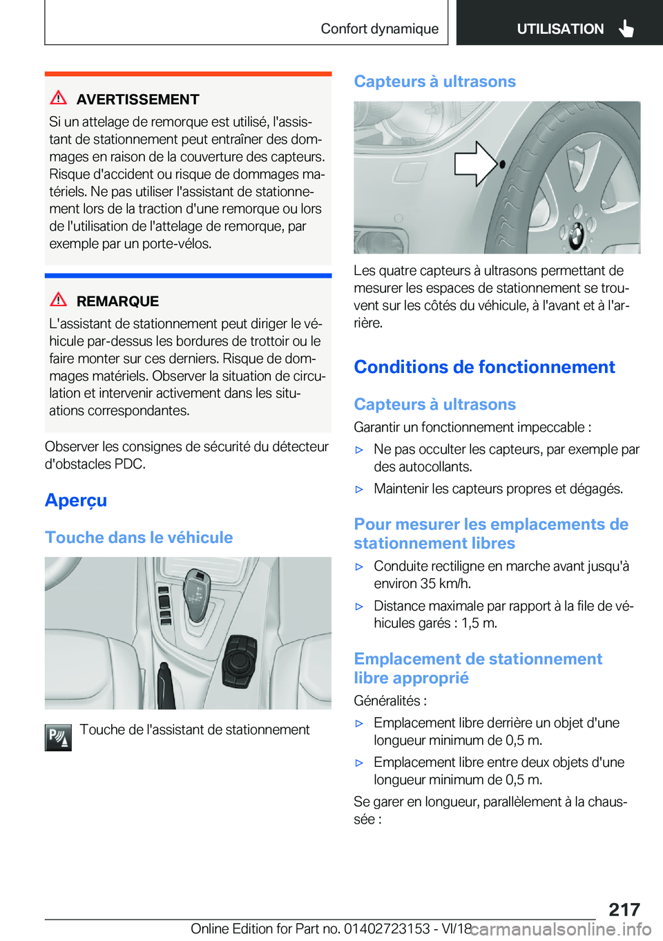 BMW 4 SERIES GRAN COUPE 2019  Notices Demploi (in French) �A�V�E�R�T�I�S�S�E�M�E�N�T
�S�i��u�n��a�t�t�e�l�a�g�e��d�e��r�e�m�o�r�q�u�e��e�s�t��u�t�i�l�i�s�é�,��l�'�a�s�s�i�sj
�t�a�n�t��d�e��s�t�a�t�i�o�n�n�e�m�e�n�t��p�e�u�t��e�n�t�r�a�î�n�e