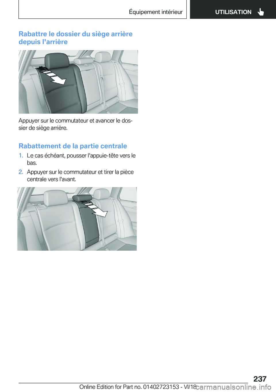 BMW 4 SERIES GRAN COUPE 2019  Notices Demploi (in French) �R�a�b�a�t�t�r�e��l�e��d�o�s�s�i�e�r��d�u��s�i�è�g�e��a�r�r�i�è�r�e
�d�e�p�u�i�s��l�'�a�r�r�i�è�r�e
�A�p�p�u�y�e�r��s�u�r��l�e��c�o�m�m�u�t�a�t�e�u�r��e�t��a�v�a�n�c�e�r��l�e��d�o�