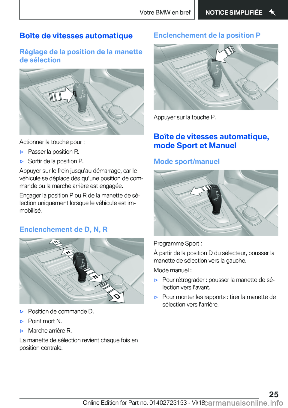 BMW 4 SERIES GRAN COUPE 2019  Notices Demploi (in French) �B�o�