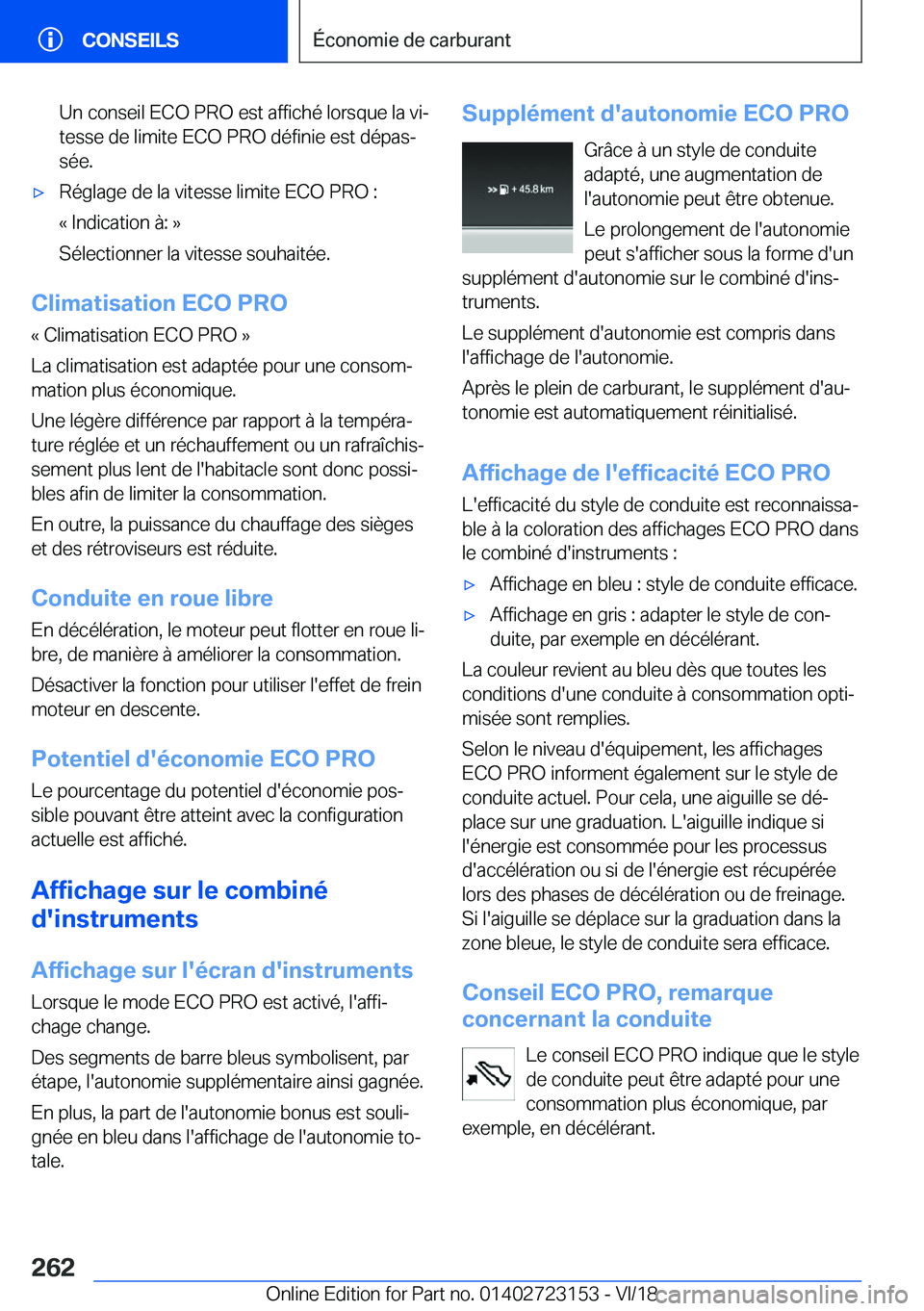 BMW 4 SERIES GRAN COUPE 2019  Notices Demploi (in French) �U�n��c�o�n�s�e�i�l��E�C�O��P�R�O��e�s�t��a�f�f�i�c�h�é��l�o�r�s�q�u�e��l�a��v�ij
�t�e�s�s�e��d�e��l�i�m�i�t�e��E�C�O��P�R�O��d�é�f�i�n�i�e��e�s�t��d�é�p�a�sj
�s�é�e�.'x�R�é�