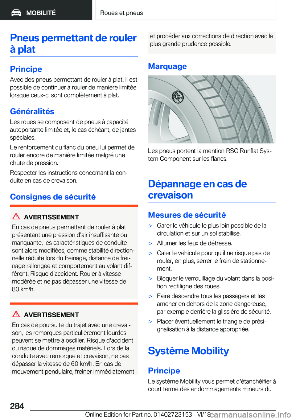 BMW 4 SERIES GRAN COUPE 2019  Notices Demploi (in French) �P�n�e�u�s��p�e�r�m�e�t�t�a�n�t��d�e��r�o�u�l�e�r�