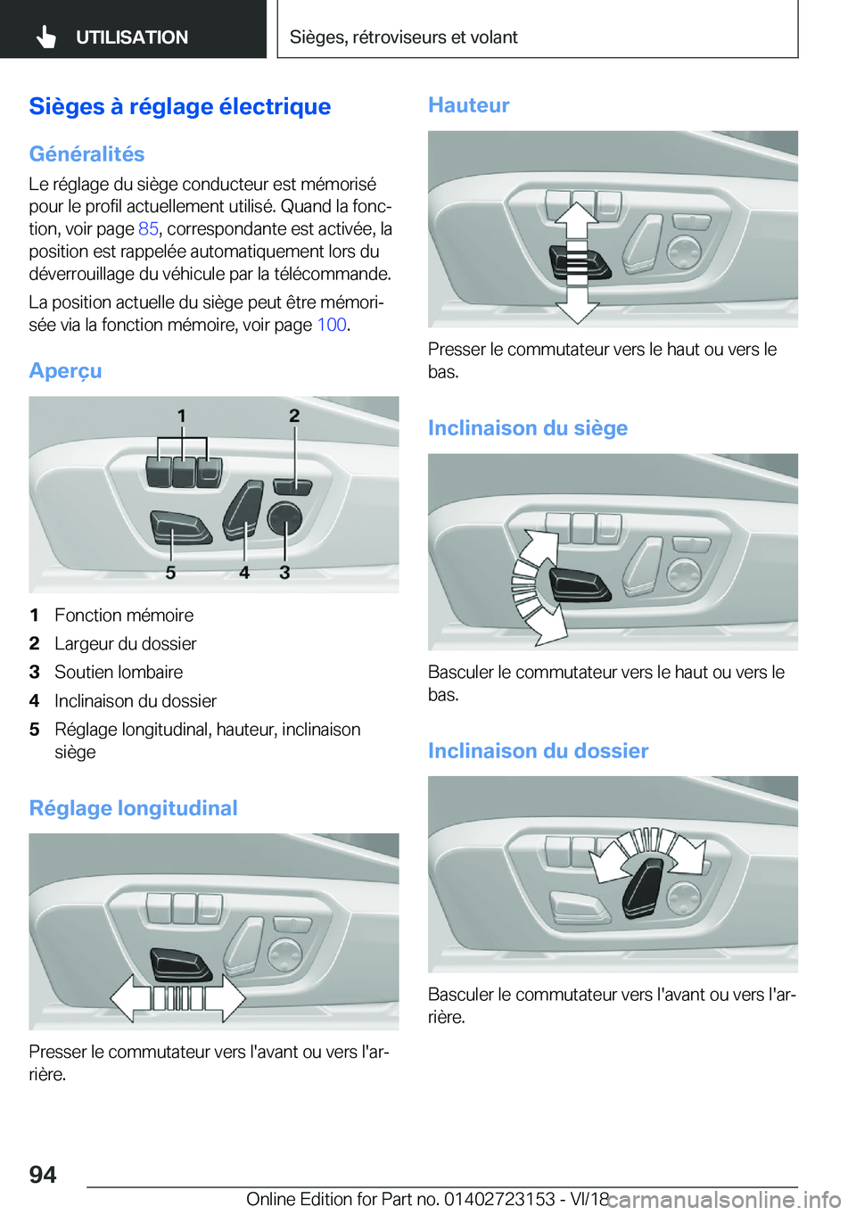 BMW 4 SERIES GRAN COUPE 2019  Notices Demploi (in French) �S�i�è�g�e�s��