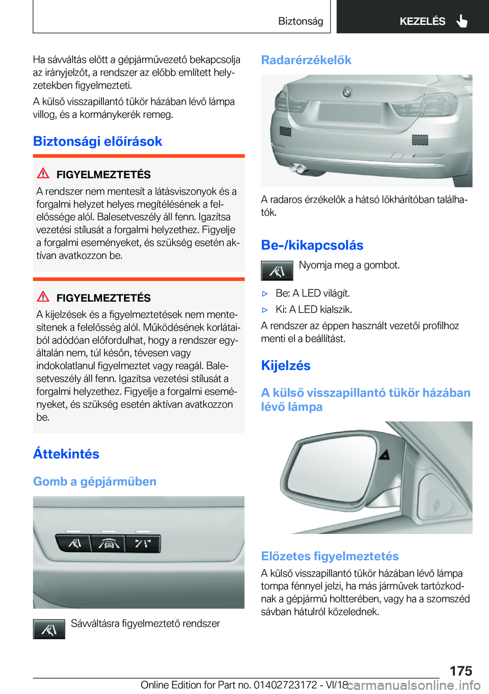 BMW 4 SERIES GRAN COUPE 2019  Kezelési útmutató (in Hungarian) �H�a��s�
