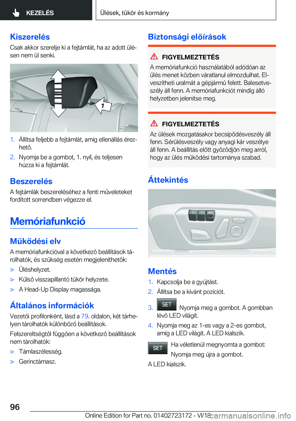 BMW 4 SERIES GRAN COUPE 2019  Kezelési útmutató (in Hungarian) �K�i�s�z�e�r�e�l�