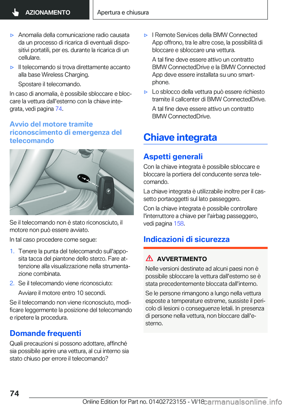 BMW 4 SERIES GRAN COUPE 2019  Libretti Di Uso E manutenzione (in Italian) 'x�A�n�o�m�a�l�i�a��d�e�l�l�a��c�o�m�u�n�i�c�a�z�i�o�n�e��r�a�d�i�o��c�a�u�s�a�t�a�d�a��u�n��p�r�o�c�e�s�s�o��d�i��r�i�c�a�r�i�c�a��d�i��e�v�e�n�t�u�a�l�i��d�i�s�p�oª
�s�i�t�i�v�i��p
