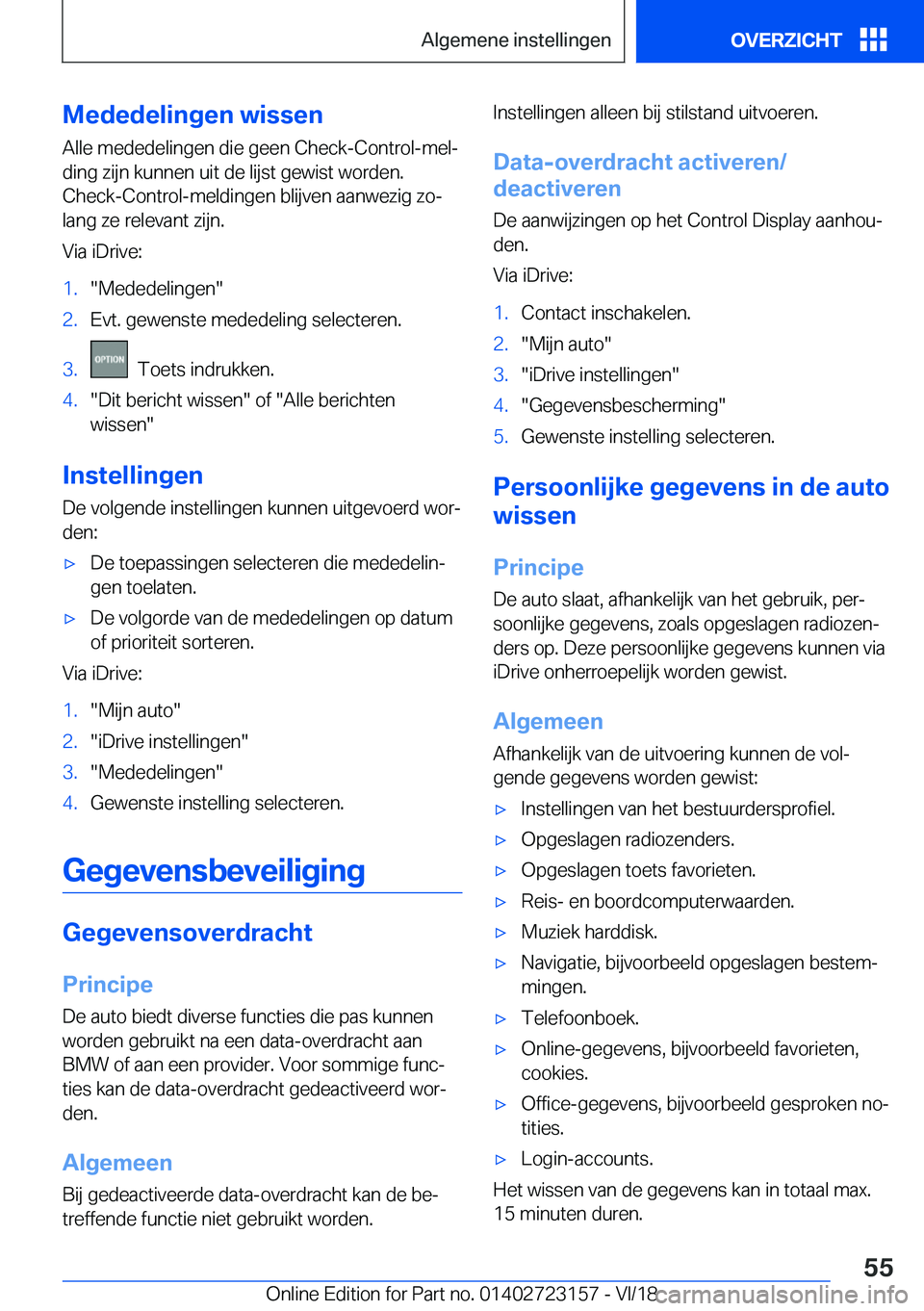 BMW 4 SERIES GRAN COUPE 2019  Instructieboekjes (in Dutch) �M�e�d�e�d�e�l�i�n�g�e�n��w�i�s�s�e�n�A�l�l�e��m�e�d�e�d�e�l�i�n�g�e�n��d�i�e��g�e�e�n��C�h�e�c�k�-�C�o�n�t�r�o�l�-�m�e�lj�d�i�n�g��z�i�j�n��k�u�n�n�e�n��u�i�t��d�e��l�i�j�s�t��g�e�w�i�s�t