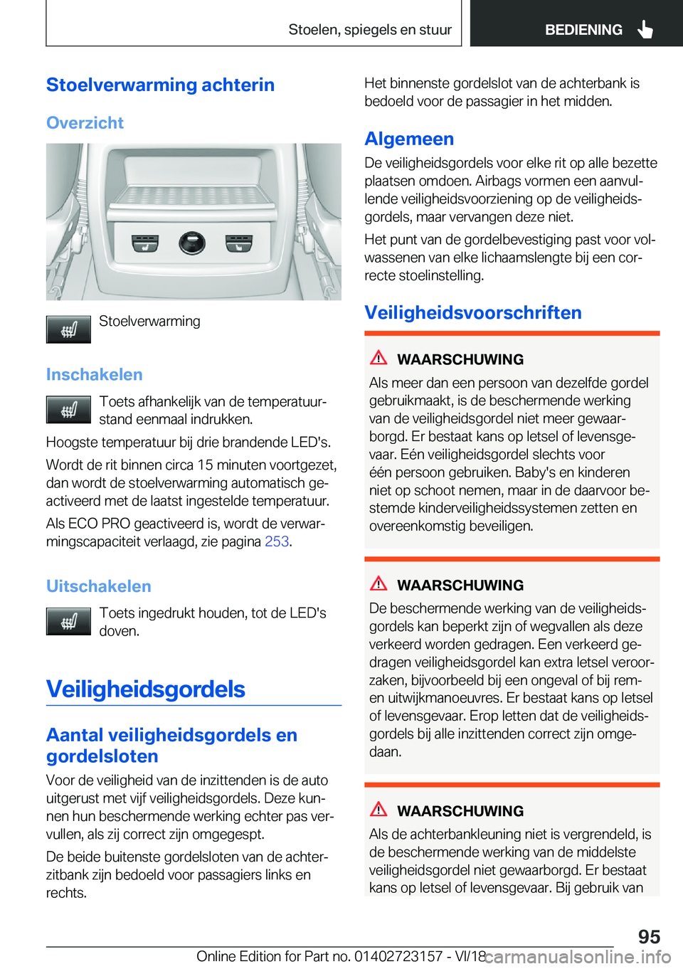 BMW 4 SERIES GRAN COUPE 2019  Instructieboekjes (in Dutch) �S�t�o�e�l�v�e�r�w�a�r�m�i�n�g��a�c�h�t�e�r�i�n
�O�v�e�r�z�i�c�h�t
�S�t�o�e�l�v�e�r�w�a�r�m�i�n�g
�I�n�s�c�h�a�k�e�l�e�n �T�o�e�t�s��a�f�h�a�n�k�e�l�i�j�k��v�a�n��d�e��t�e�m�p�e�r�a�t�u�u�rj
�s�