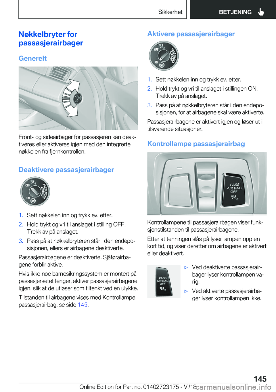 BMW 4 SERIES GRAN COUPE 2019  InstruksjonsbØker (in Norwegian) �N�