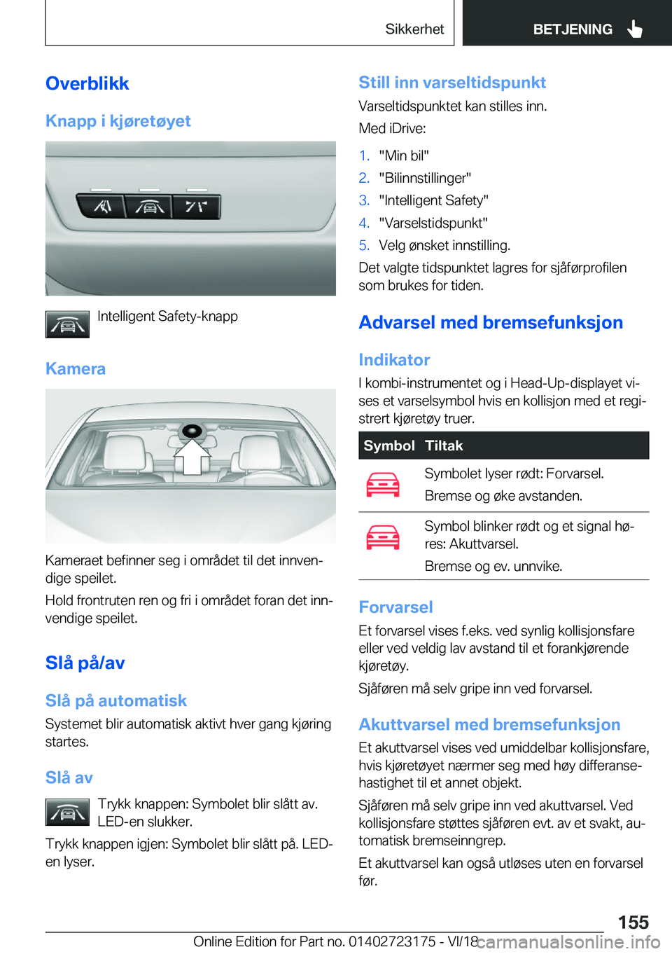 BMW 4 SERIES GRAN COUPE 2019  InstruksjonsbØker (in Norwegian) �O�v�e�r�b�l�i�k�k�K�n�a�p�p��i��k�j�