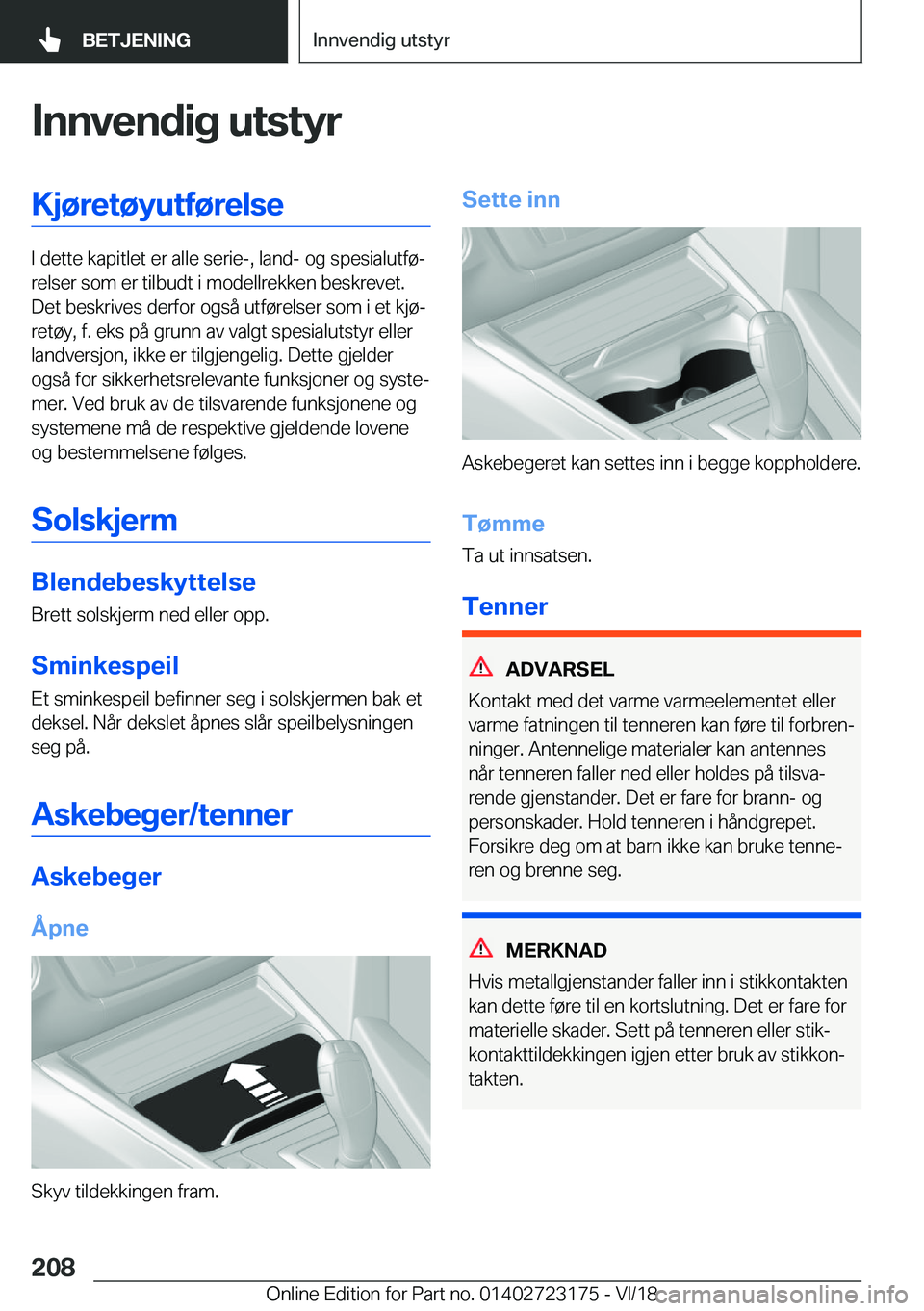 BMW 4 SERIES GRAN COUPE 2019  InstruksjonsbØker (in Norwegian) �I�n�n�v�e�n�d�i�g��u�t�s�t�y�r�K�j�