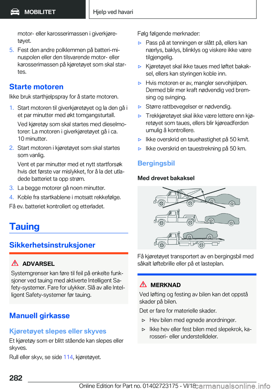 BMW 4 SERIES GRAN COUPE 2019  InstruksjonsbØker (in Norwegian) �m�o�t�o�r�-��e�l�l�e�r��k�a�r�o�s�s�e�r�i�m�a�s�s�e�n��i��g�i�v�e�r�k�j�