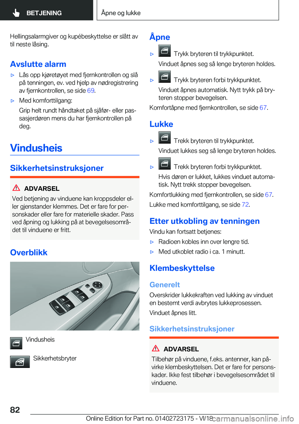 BMW 4 SERIES GRAN COUPE 2019  InstruksjonsbØker (in Norwegian) �H�e�l�l�i�n�g�s�a�l�a�r�m�g�i�v�e�r��o�g��k�u�p�