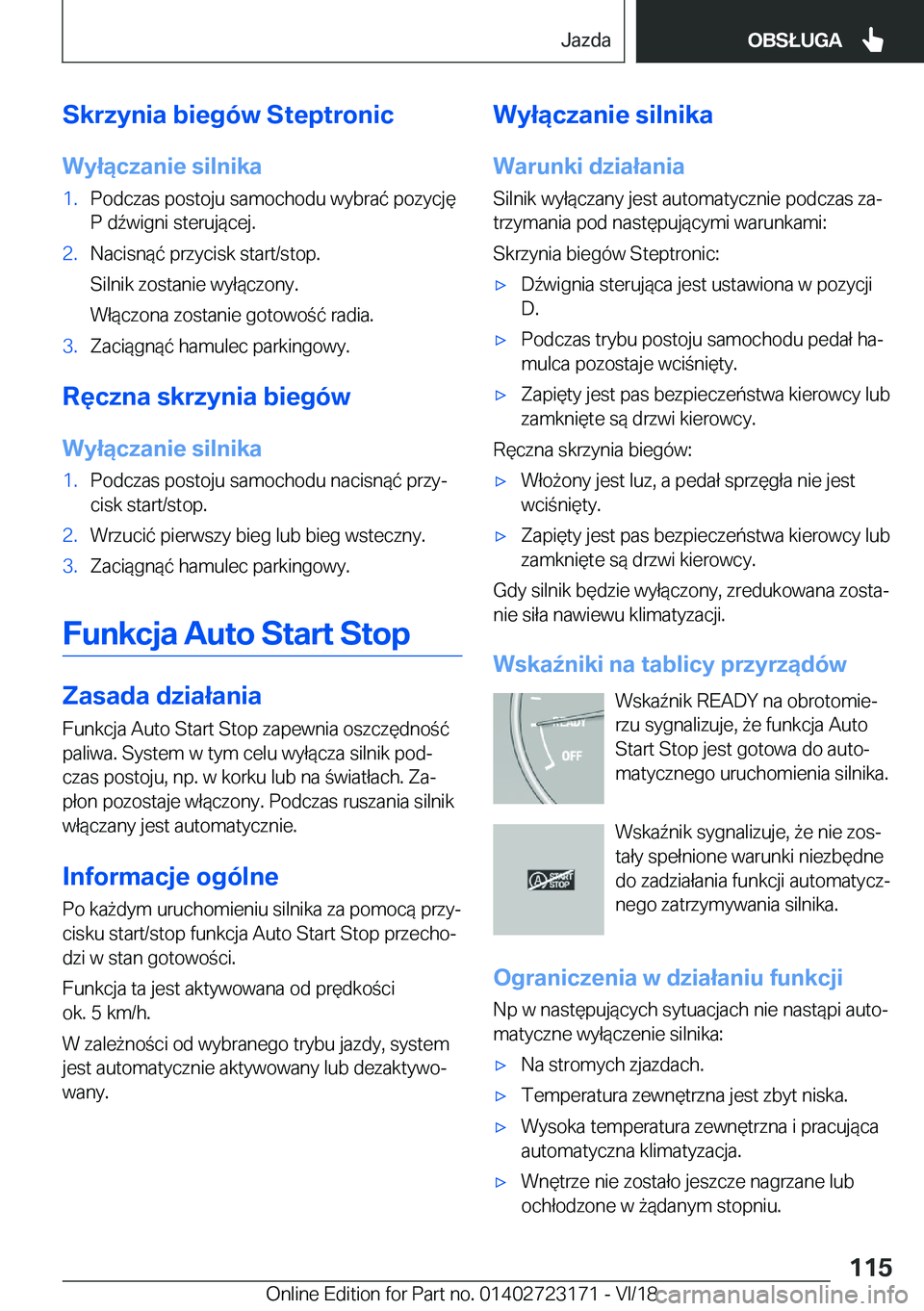 BMW 4 SERIES GRAN COUPE 2019  Instrukcja obsługi (in Polish) �S�k�r�z�y�n�i�a��b�i�e�g�