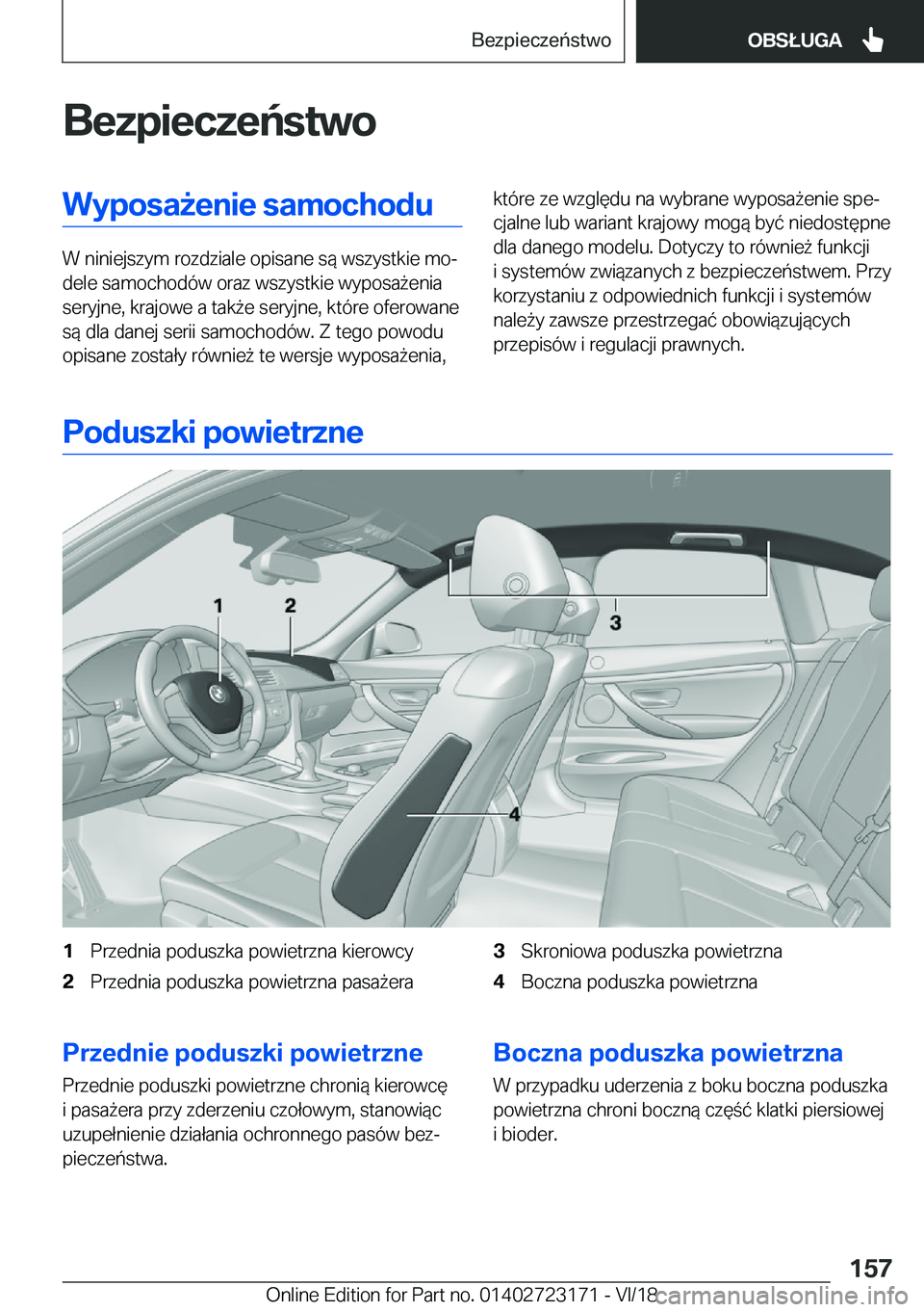 BMW 4 SERIES GRAN COUPE 2019  Instrukcja obsługi (in Polish) �B�e�z�p�i�e�c�z�e�