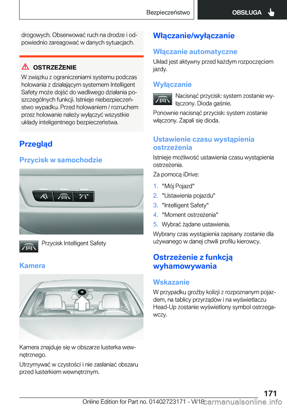 BMW 4 SERIES GRAN COUPE 2019  Instrukcja obsługi (in Polish) �d�r�o�g�o�w�y�c�h�.��O�b�s�e�r�w�o�w�a�