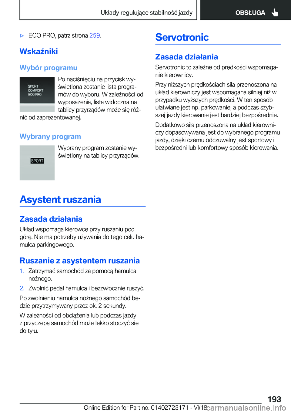 BMW 4 SERIES GRAN COUPE 2019  Instrukcja obsługi (in Polish) 'x�E�C�O��P�R�O�,��p�a�t�r�z��s�t�r�o�n�a��2�5�9�.
�W�s�k�a7�n�i�k�i
�W�y�b�