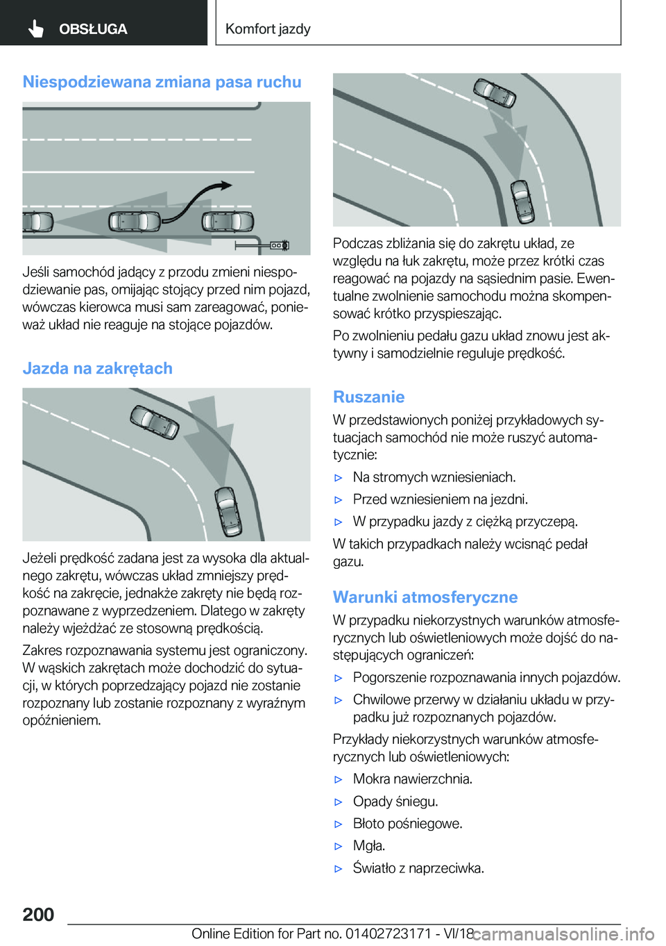 BMW 4 SERIES GRAN COUPE 2019  Instrukcja obsługi (in Polish) �N�i�e�s�p�o�d�z�i�e�w�a�n�a��z�m�i�a�n�a��p�a�s�a��r�u�c�h�u
�J�e�l�i��s�a�m�o�c�h�