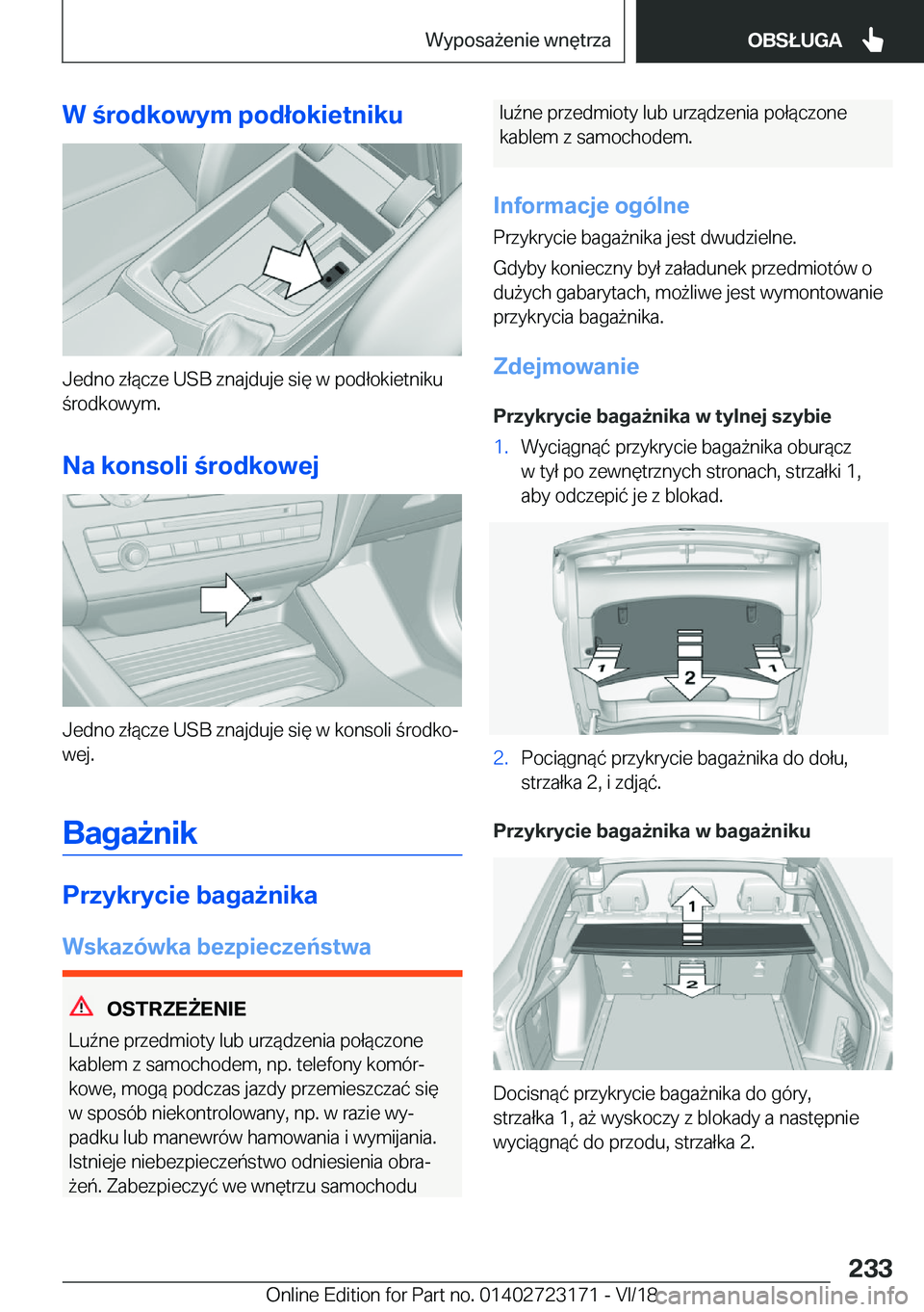 BMW 4 SERIES GRAN COUPE 2019  Instrukcja obsługi (in Polish) �W��r�o�d�k�o�w�y�m��p�o�d�ł�o�k�i�e�t�n�i�k�u
�J�e�d�n�o��z�ł�