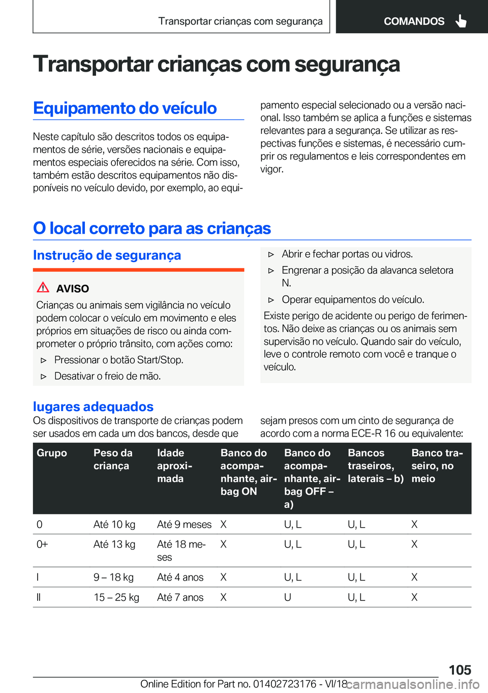 BMW 4 SERIES GRAN COUPE 2019  Manual do condutor (in Portuguese) �T�r�a�n�s�p�o�r�t�a�r��c�r�i�a�n�