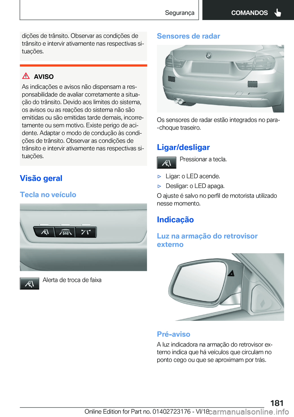 BMW 4 SERIES GRAN COUPE 2019  Manual do condutor (in Portuguese) �d�i�