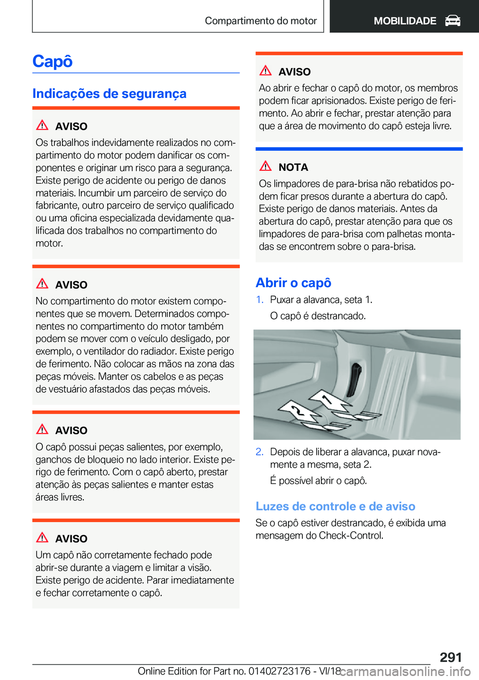 BMW 4 SERIES GRAN COUPE 2019  Manual do condutor (in Portuguese) �C�a�p�ô
�I�n�d�i�c�a�