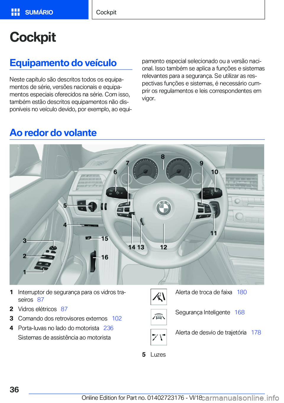 BMW 4 SERIES GRAN COUPE 2019  Manual do condutor (in Portuguese) �C�o�c�k�p�i�t�E�q�u�i�p�a�m�e�n�t�o��d�o��v�e�