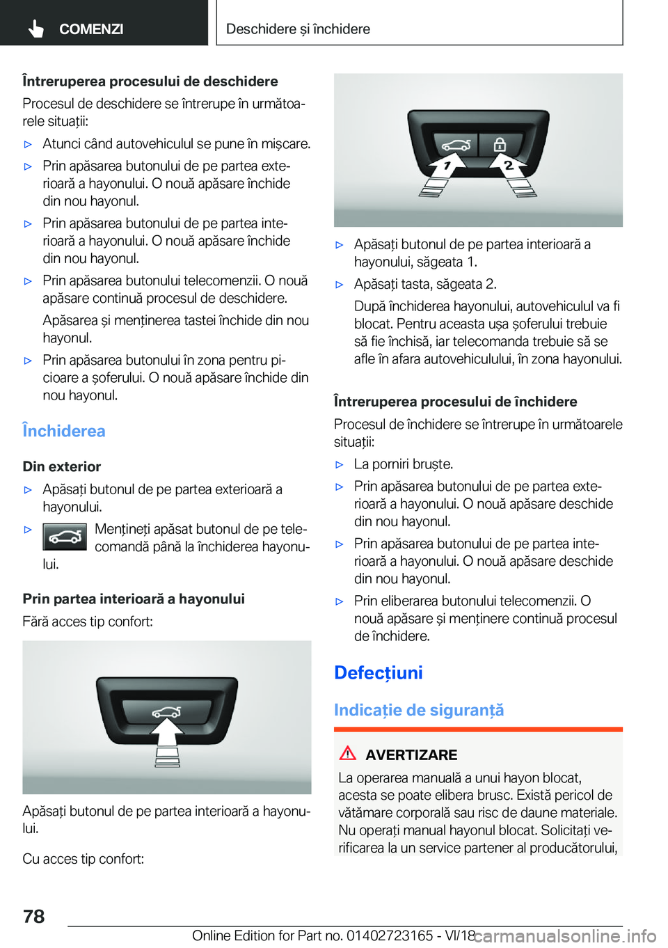 BMW 4 SERIES GRAN COUPE 2019  Ghiduri De Utilizare (in Romanian) �