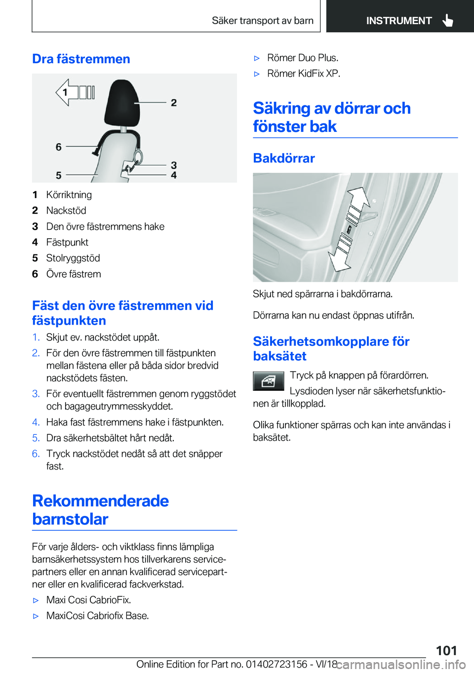 BMW 4 SERIES GRAN COUPE 2019  InstruktionsbÖcker (in Swedish) �D�r�a��f�ä�s�t�r�e�m�m�e�n�1�K�