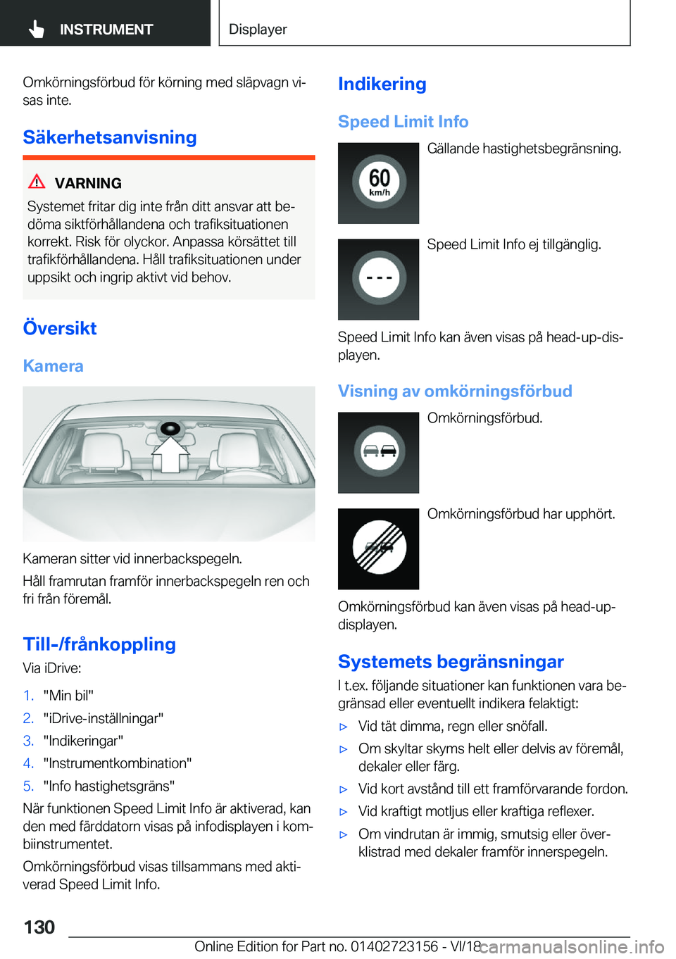BMW 4 SERIES GRAN COUPE 2019  InstruktionsbÖcker (in Swedish) �O�m�k�