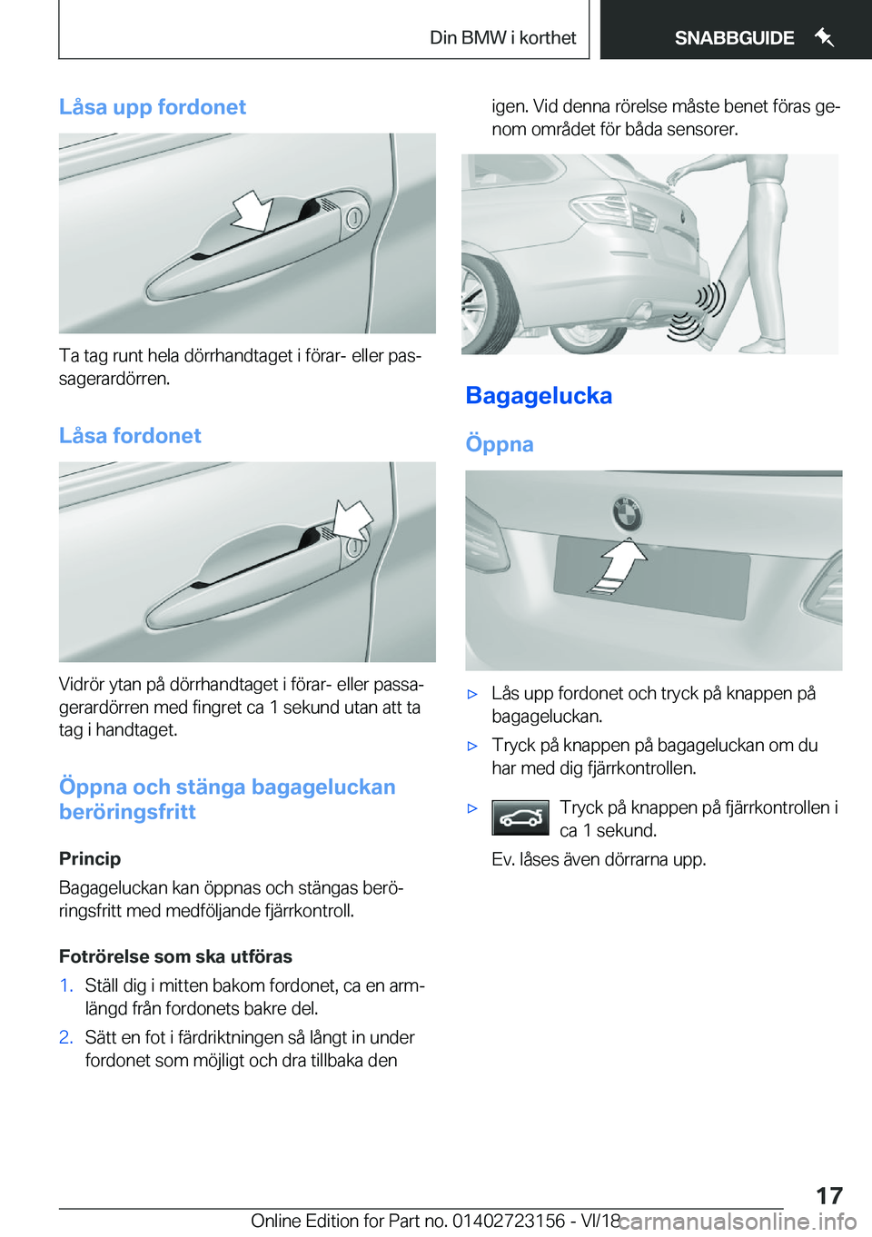 BMW 4 SERIES GRAN COUPE 2019  InstruktionsbÖcker (in Swedish) �L�å�s�a��u�p�p��f�o�r�d�o�n�e�t
�T�a��t�a�g��r�u�n�t��h�e�l�a��d�