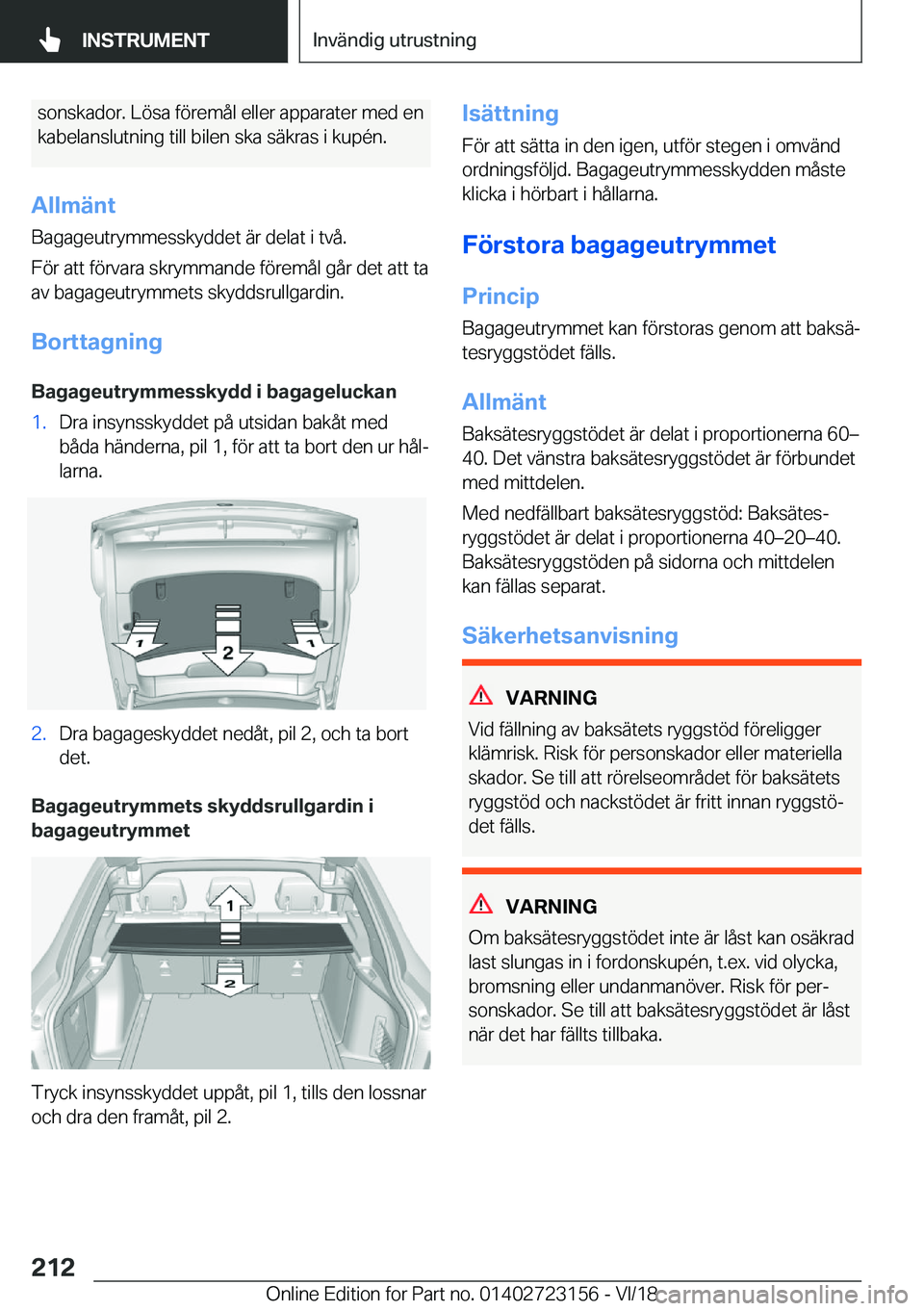 BMW 4 SERIES GRAN COUPE 2019  InstruktionsbÖcker (in Swedish) �s�o�n�s�k�a�d�o�r�.��L�