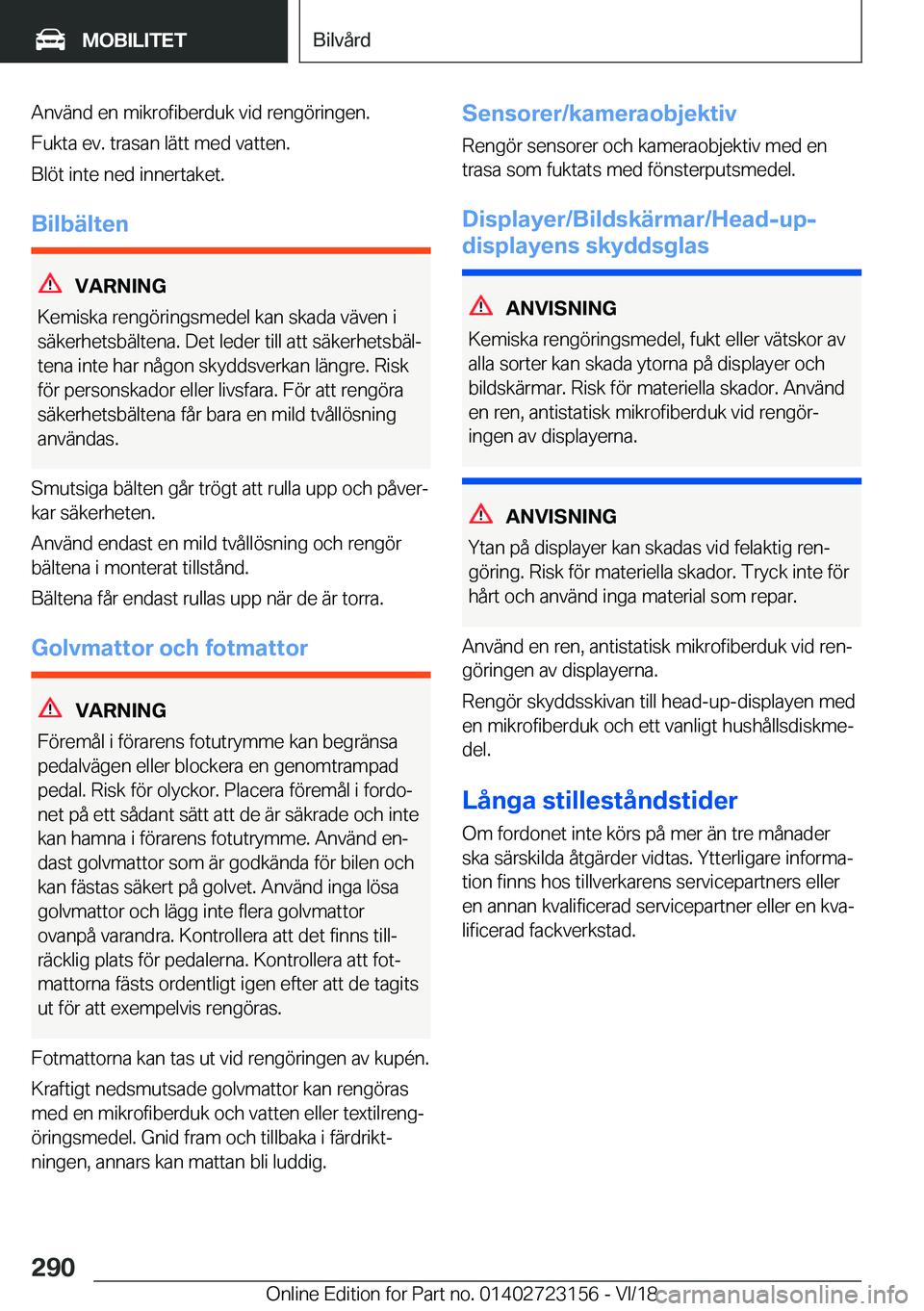 BMW 4 SERIES GRAN COUPE 2019  InstruktionsbÖcker (in Swedish) �A�n�v�ä�n�d��e�n��m�i�k�r�o�f�i�b�e�r�d�u�k��v�i�d��r�e�n�g�