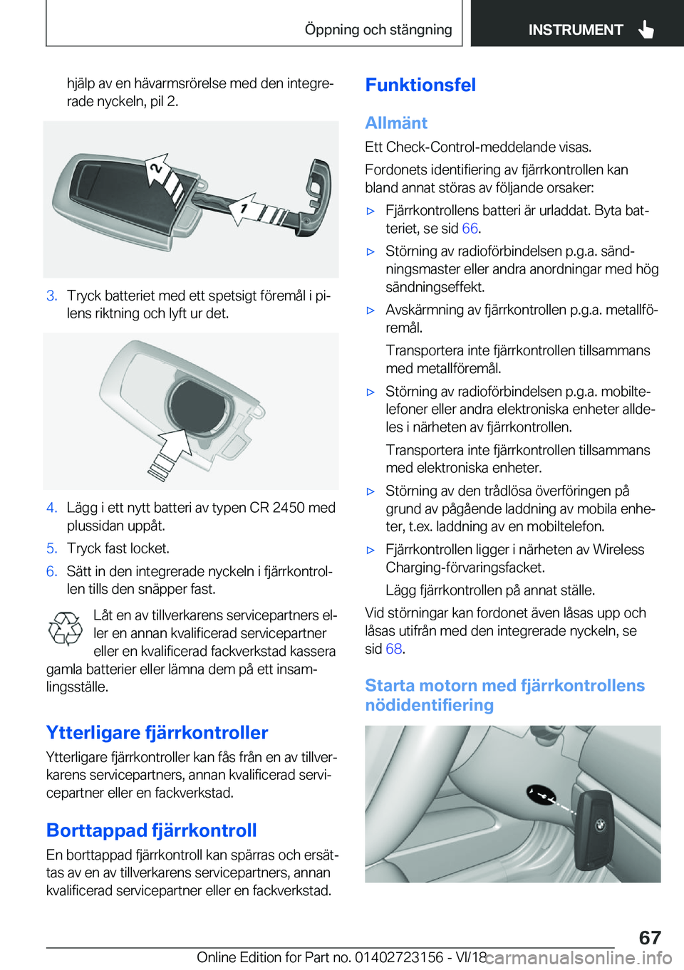 BMW 4 SERIES GRAN COUPE 2019  InstruktionsbÖcker (in Swedish) �h�j�ä�l�p��a�v��e�n��h�ä�v�a�r�m�s�r�