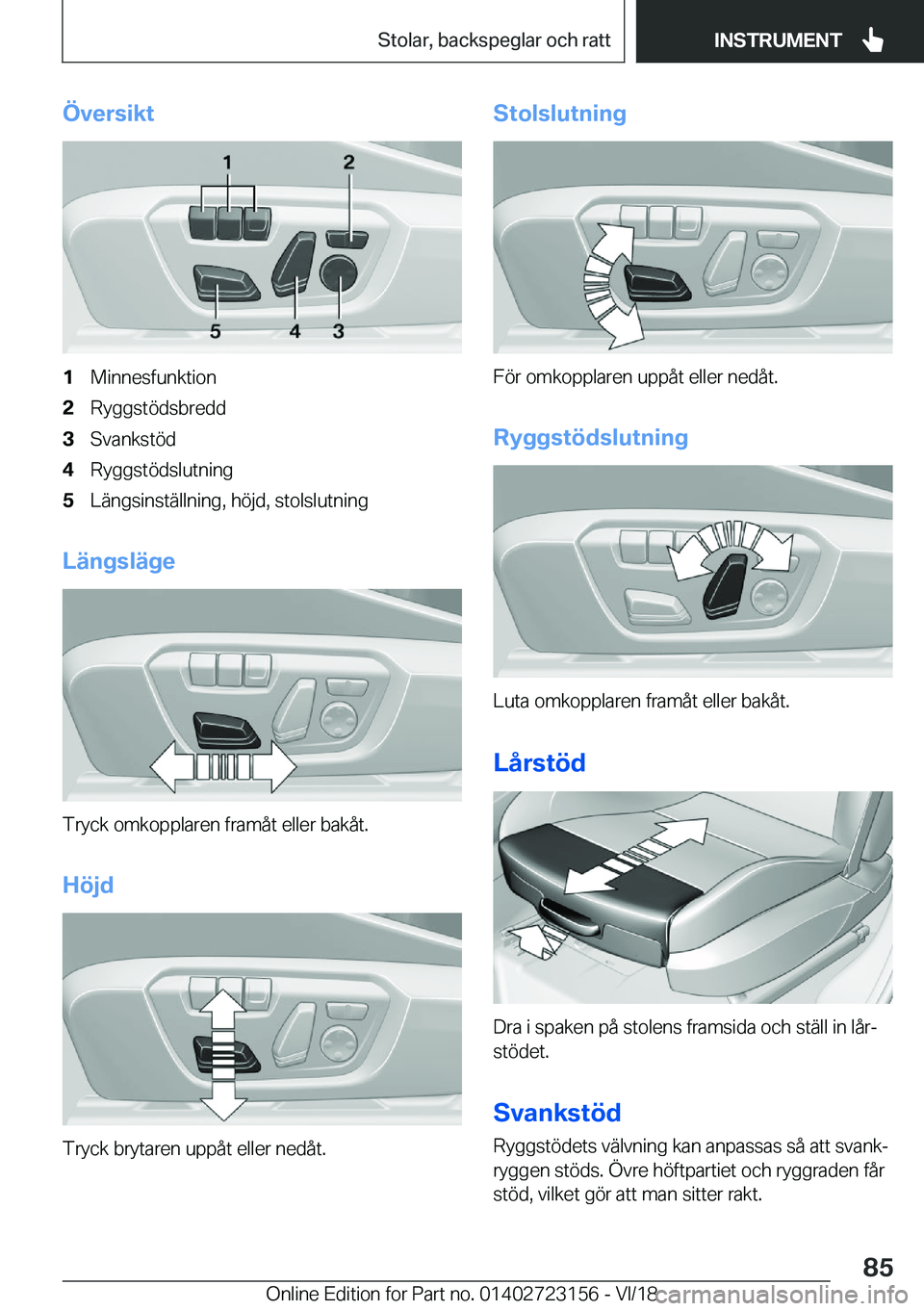 BMW 4 SERIES GRAN COUPE 2019  InstruktionsbÖcker (in Swedish) �