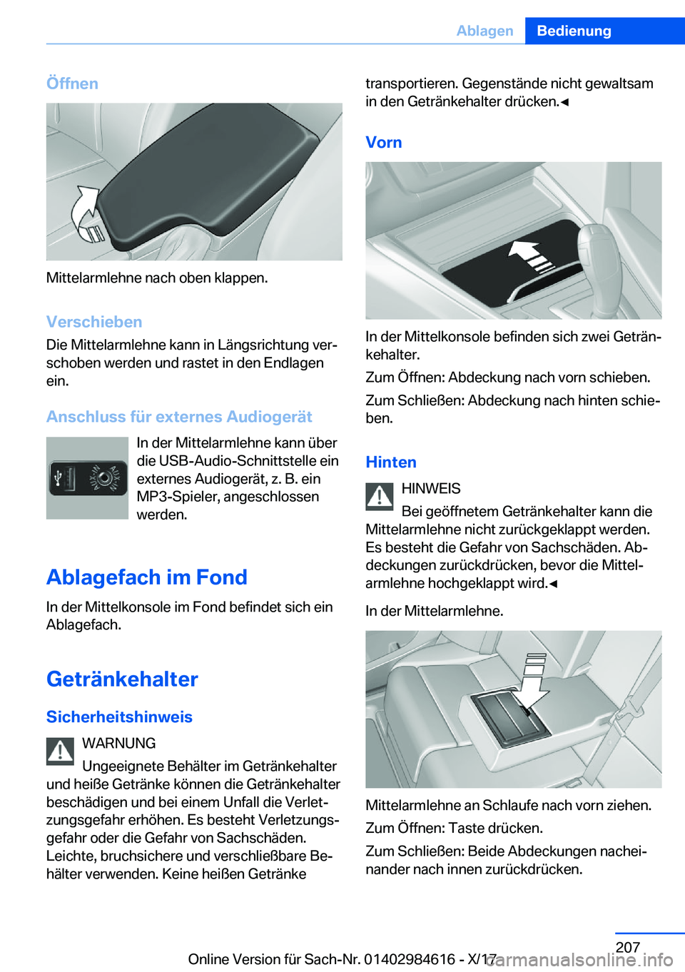 BMW 4 SERIES GRAN COUPE 2018  Betriebsanleitungen (in German) �