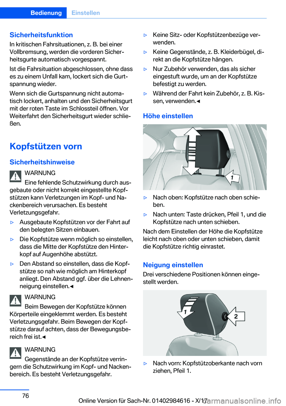 BMW 4 SERIES GRAN COUPE 2018  Betriebsanleitungen (in German) �S�i�c�h�e�r�h�e�i�t�s�f�u�n�k�t�i�o�n
�I�n� �k�r�i�t�i�s�c�h�e�n� �F�a�h�r�s�i�t�u�a�t�i�o�n�e�n�,� �z�.� �B�.� �b�e�i� �e�i�n�e�r
�V�o�l�l�b�r�e�m�s�u�n�g�,� �w�e�r�d�e�n� �d�i�e� �v�o�r�d�e�r�e�n� 