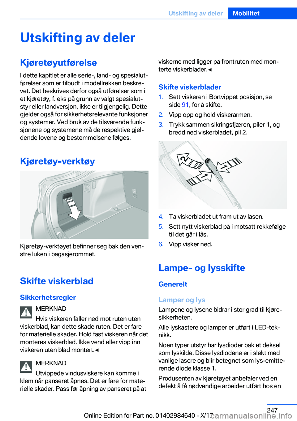BMW 4 SERIES GRAN COUPE 2018  InstruksjonsbØker (in Norwegian) �U�t�s�k�i�f�t�i�n�g��a�v��d�e�l�e�r�K�j�