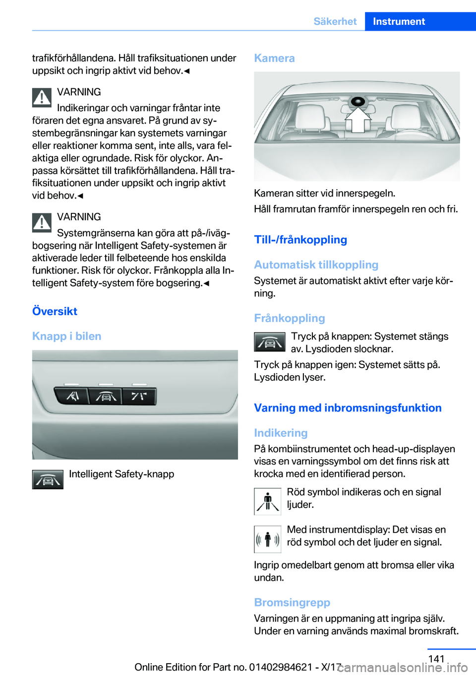 BMW 4 SERIES GRAN COUPE 2018  InstruktionsbÖcker (in Swedish) �t�r�a�f�i�k�f�
