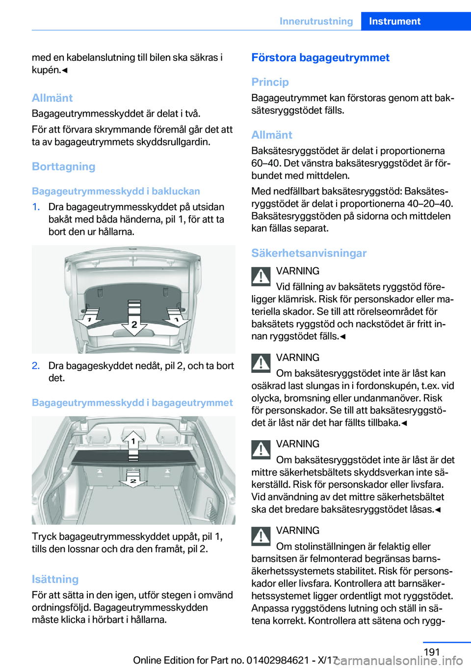 BMW 4 SERIES GRAN COUPE 2018  InstruktionsbÖcker (in Swedish) �m�e�d� �e�n� �k�a�b�e�l�a�n�s�l�u�t�n�i�n�g� �t�i�l�l� �b�i�l�e�n� �s�k�a� �s�ä�k�r�a�s� �i�k�u�p�