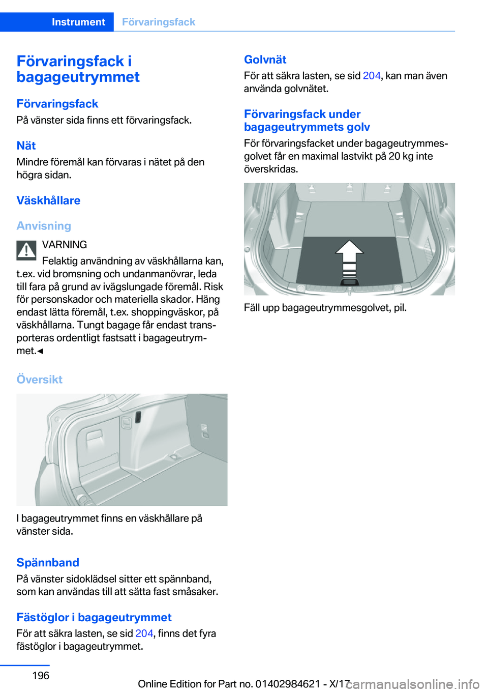BMW 4 SERIES GRAN COUPE 2018  InstruktionsbÖcker (in Swedish) �F�