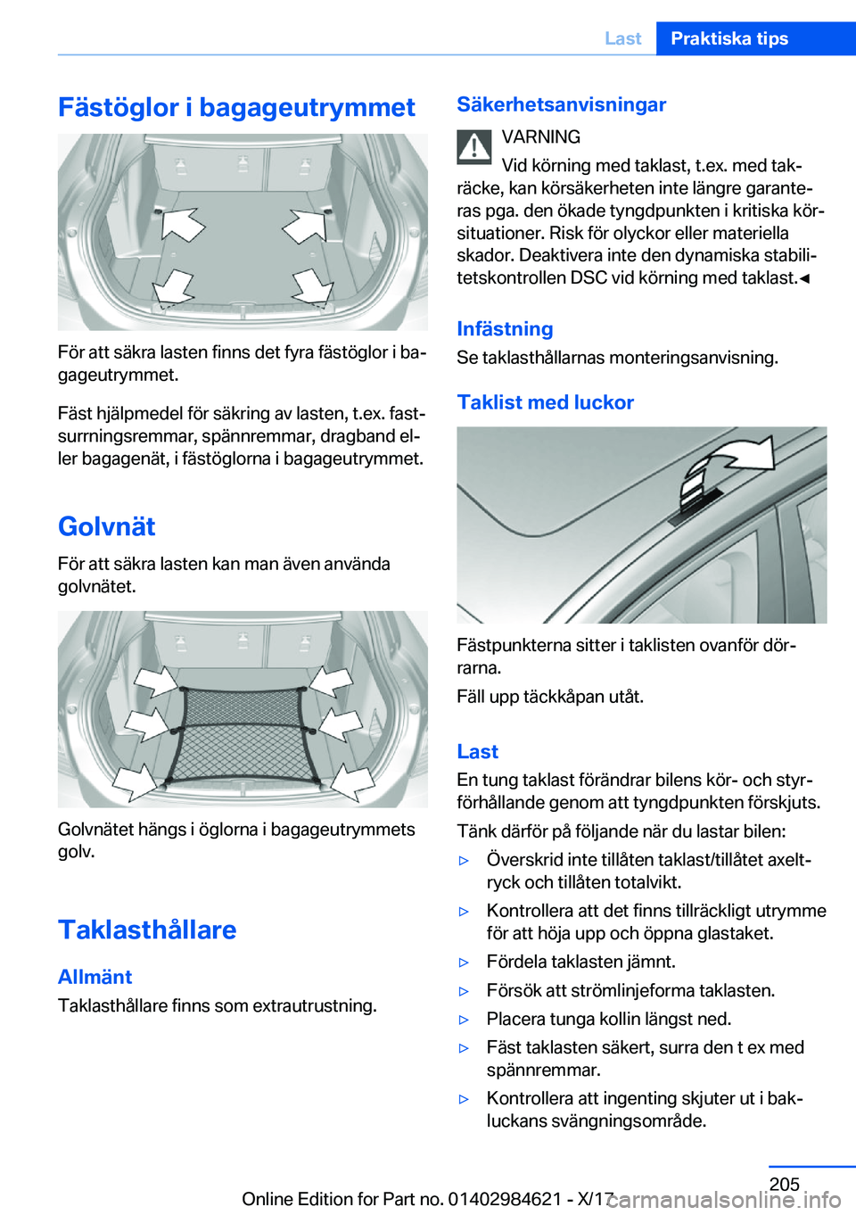 BMW 4 SERIES GRAN COUPE 2018  InstruktionsbÖcker (in Swedish) �F�ä�s�t�