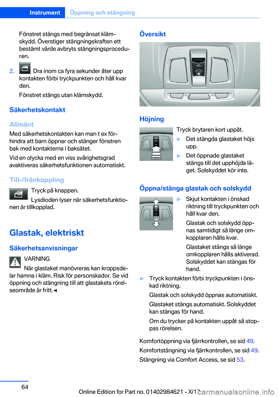 BMW 4 SERIES GRAN COUPE 2018  InstruktionsbÖcker (in Swedish) �F�