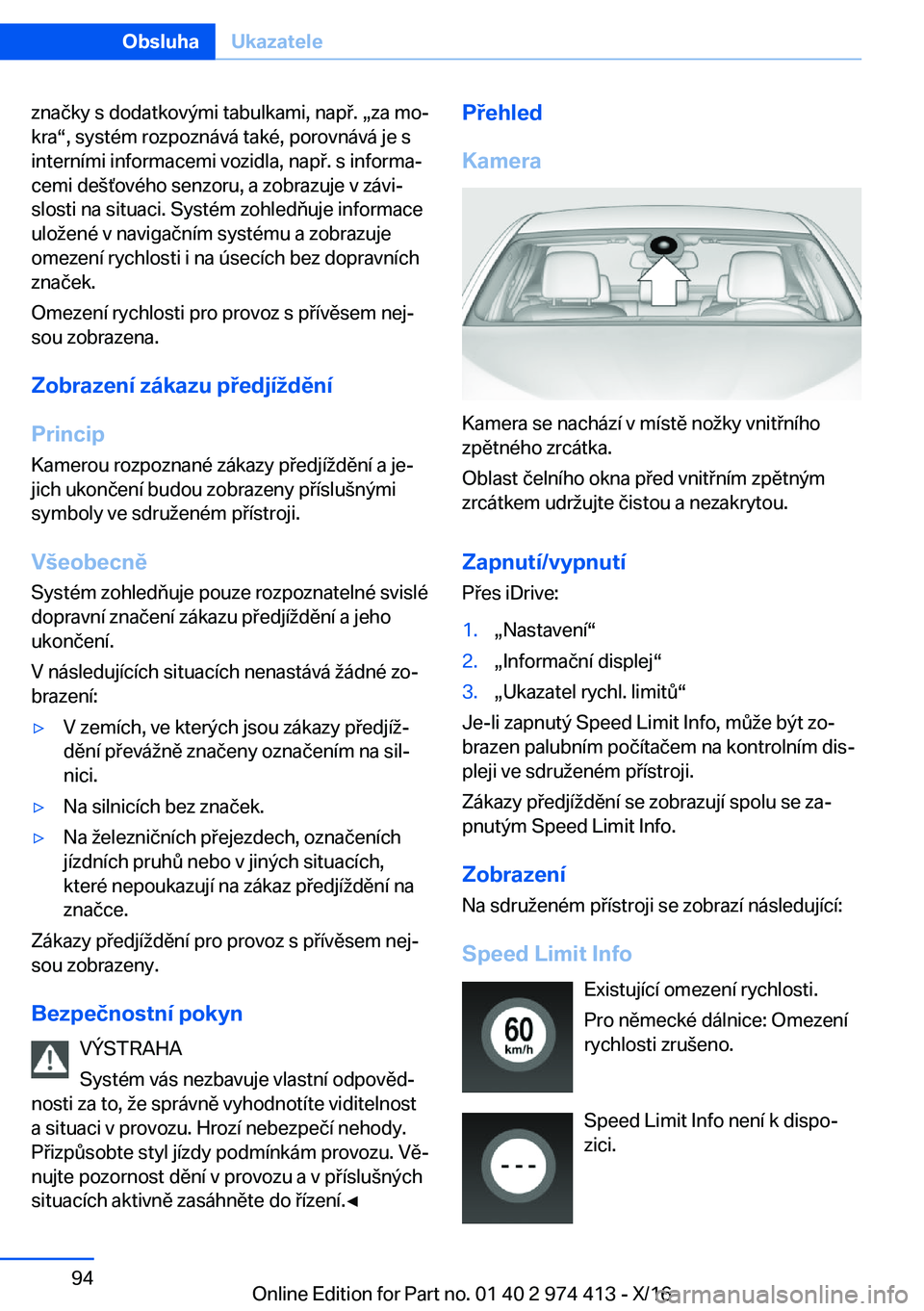 BMW 4 SERIES GRAN COUPE 2017  Návod na použití (in Czech) �z�n�a�č�k�y� �s� �d�o�d�a�t�k�o�v�