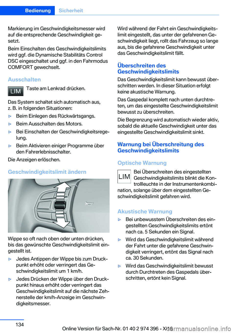BMW 4 SERIES GRAN COUPE 2017  Betriebsanleitungen (in German) �M�a�r�k�i�e�r�u�n�g� �i�m� �G�e�s�c�h�w�i�n�d�i�g�k�e�i�t�s�m�e�s�s�e�r� �w�i�r�d
�a�u�f� �d�i�e� �e�n�t�s�p�r�e�c�h�e�n�d�e� �G�e�s�c�h�w�i�n�d�i�g�k�e�i�t� �g�ej
�s�e�t�z�t�.
�B�e�i�m� �E�i�n�s�c�