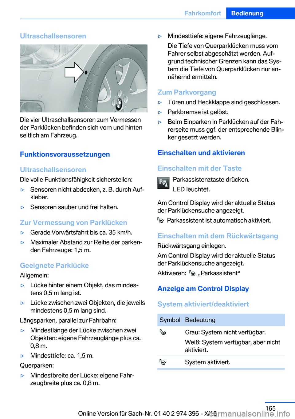 BMW 4 SERIES GRAN COUPE 2017  Betriebsanleitungen (in German) �U�l�t�r�a�s�c�h�a�l�l�s�e�n�s�o�r�e�n
�D�i�e� �v�i�e�r� �U�l�t�r�a�s�c�h�a�l�l�s�e�n�s�o�r�e�n� �z�u�m� �V�e�r�m�e�s�s�e�n
�d�e�r� �P�a�r�k�l�