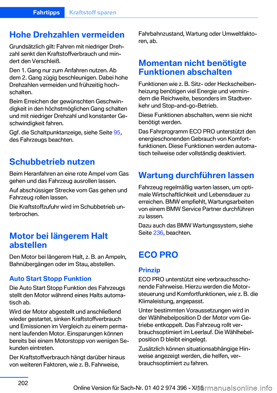 BMW 4 SERIES GRAN COUPE 2017  Betriebsanleitungen (in German) �H�o�h�e��D�r�e�h�z�a�h�l�e�n��v�e�r�m�e�i�d�e�n�G�r�u�n�d�s�